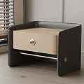 Elegant Modern Dual Color Nightstand With Golden Hardware For Stylish Bedroom Storage And Decor