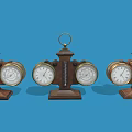 Vintage Table Clocks With Wooden Base And Various Retro Design Dials