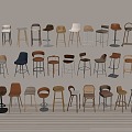 Modern Simple Bar Chair Combination Bar Chair High Stool Leisure Chair Bar Chair 3d model