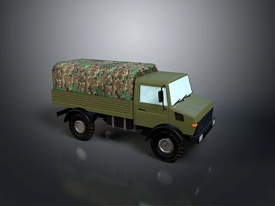Modern Military Tank With Green Camouflage Armor And Tracks On Gray Background 3d model