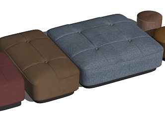 Modern sofa stool sofa stool pedal public seat 3d model