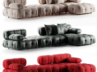 Modern Sectional Sofa With Plush Design And Multi color Options For Living Room 3d model