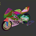 Red Modern Sport Motorcycle With Black Seat And Streamlined Red White Graphics