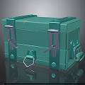 Turquoise Storage Box Design With Metal Clasps Hinges Handle Lock And Rivets