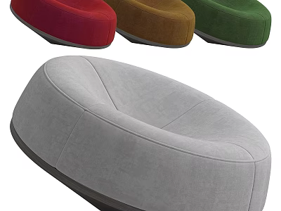 Modern Comfortable Bean Bag Chair With Gray Red Brown Green Color Options For Living Room 3d model