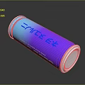 Shiny Blue Purple Gradient Aluminum Can With City Bud Light Label Reflection
