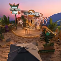 37 LOUNGE Beachfront Outdoor Lounge With Palm Trees Surfboards Cocktails Music And String Lights