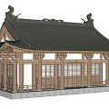 Chinese Ancient Architecture Ancestral Temple Ancestral Hall 3d model