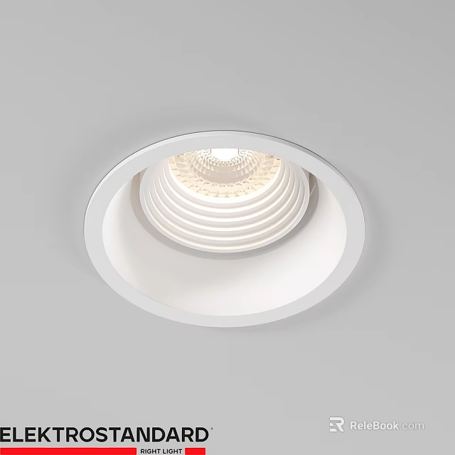 Sleek White Recessed Downlight Spotlight With Modern LED Lighting Design 3d model 
