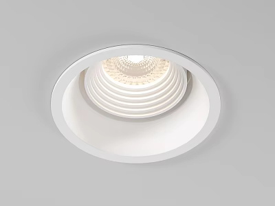 Sleek White Recessed Downlight Spotlight With Modern LED Lighting Design 3d model