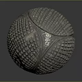 Handcrafted Stone And Wood Textured Sphere With Intricate Grid Pattern Design 3d model