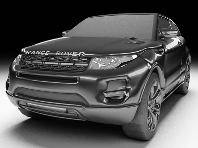 Modern Black Range Rover SUV Featuring Sleek Exterior And Bold Front Grille 3d model