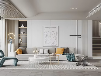 Modern Living Room Simple Living Room 3d model