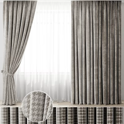 Modern curtain screen window 3d model