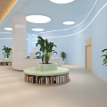 Community Leisure Center Layout Design With Functional Zones Green Plants And Colorful Umbrellas