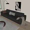Modern leather double sofa 3d model