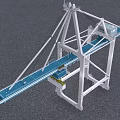 Industrial Gantry Crane With White Metal Frame And Blue Conveyor For Port Cargo Handling