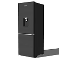 Black Double Door Refrigerator With Modern Design Water Dispenser And Sleek Finish