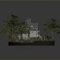Detailed Miniature House Model With Trees Pathway Porch And Decorative Steps