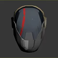 Futuristic UNSC Tactical Helmet With Gray Blue Beige Design And Circular Orbital Light