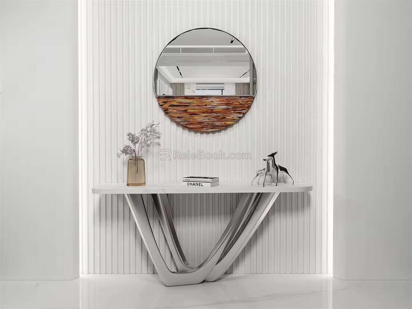 Modern end view table end view bar case 3d model