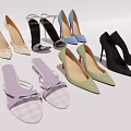 Colorful Women Shoes Collection With High Heels Sandals And Pointed Toe Styles