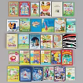 Children's Books And Magazines With Colorful Covers Featuring Cartoon Illustrations Stacked Together
