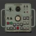 Vintage Electronic Device With Light Green Casing Control Panel Knobs Buttons And Meter 3d model