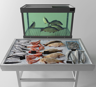 Modern fish box display stand 3d model