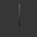 Sharp Long Blade Weapon With Red Handle And Metallic Sharp Edge Design 3d model
