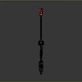 Vintage Flame Thrower Weapon With Red Tank And Black Metal Industrial Design