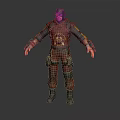 Tactical Combat Character In Red Black Outfit With Mask Skull Emblem And Armor
