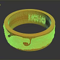 Orange Daily Life Ring With ECHO Engraved And Eagle Relief Design 3d model