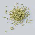 Green Pasta With Various Shapes Scattered On White Background Surface 3d model