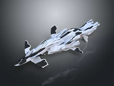 Modern Sleek Black And White Watercraft With High Speed Aerodynamic Design 3d model