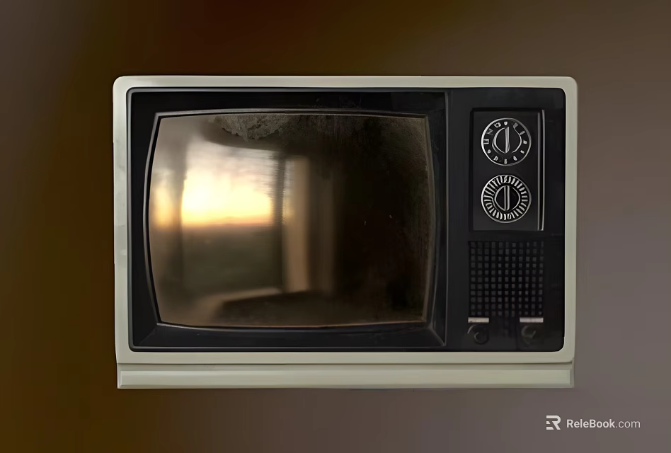 Vintage Television With Classic Design And Analog Knobs On Retro Screen 3d model 