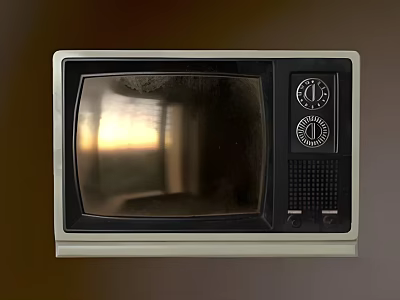 Vintage Television With Classic Design And Analog Knobs On Retro Screen 3d model