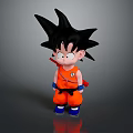 Young Goku Style Cartoon Character With Spiky Black Hair Orange Outfit And Blue Shoes