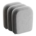 Three Modern Beige Fabric Sofa Stools For Stylish Living Room Decor