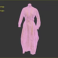 Elegant Traditional Yellow Dress With Long Sleeves Belted Waist And Flowing Skirt