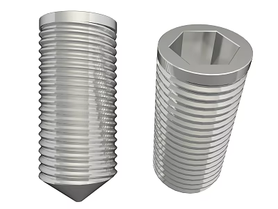 Durable Metal Hardware Tools Bolts With Pointed Tip And Hexagon Socket Head 3d model