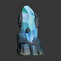 Blue Crystal Shaped Decorative Ornament Set Modern Artistic Home Decor with Textured Base