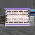 Multi Tier Retail Display Shelf In Purple White Design With Refrigerated Showcases