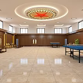 New Chinese-style Table Tennis Room Multi-functional Activity Room 3d model