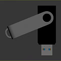 Portable USB Flash Drive for Mobile Digital Storage with Silver and Black Design