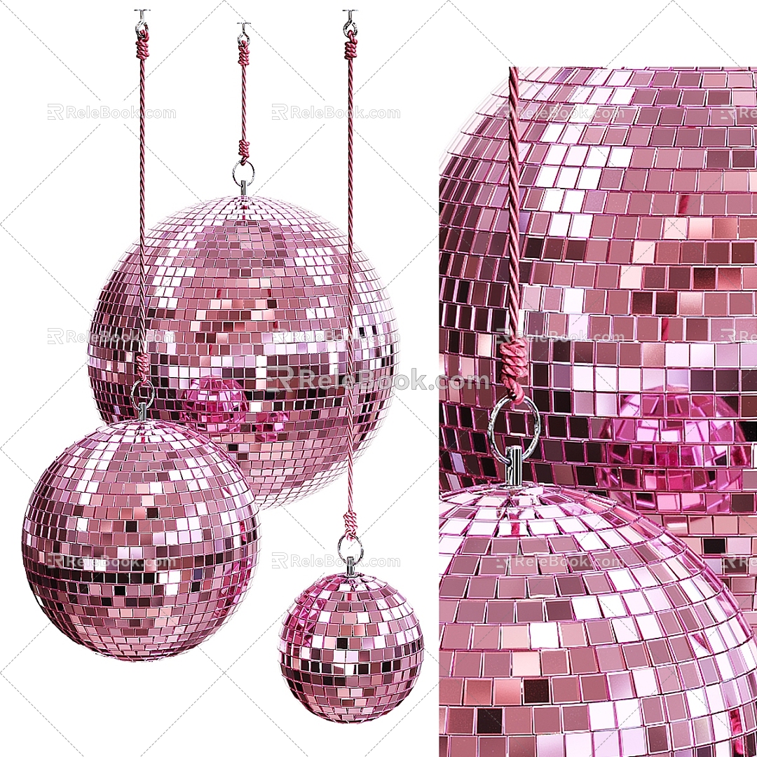 Disco Ball Combination Ballroom Bar Atmosphere Decorations Disco Ball Balloon Chandelier 3d model