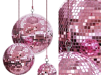 Disco Ball Combination Ballroom Bar Atmosphere Decorations Disco Balloon Chandelier 3d model