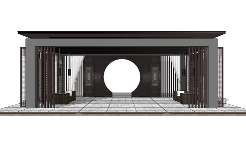 New Chinese Pavilion Landscape Pavilion 3d model