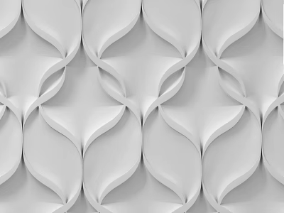 Elegant Modern Wall Design with Decorative Curved Patterns and Smooth White Texture 3d model