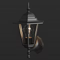Classic Black Wall Mounted Lamp With Glass Shade And Vintage Design Details